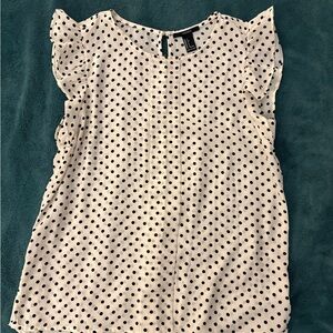 Polka Dot Ruffle Sleeve Top
